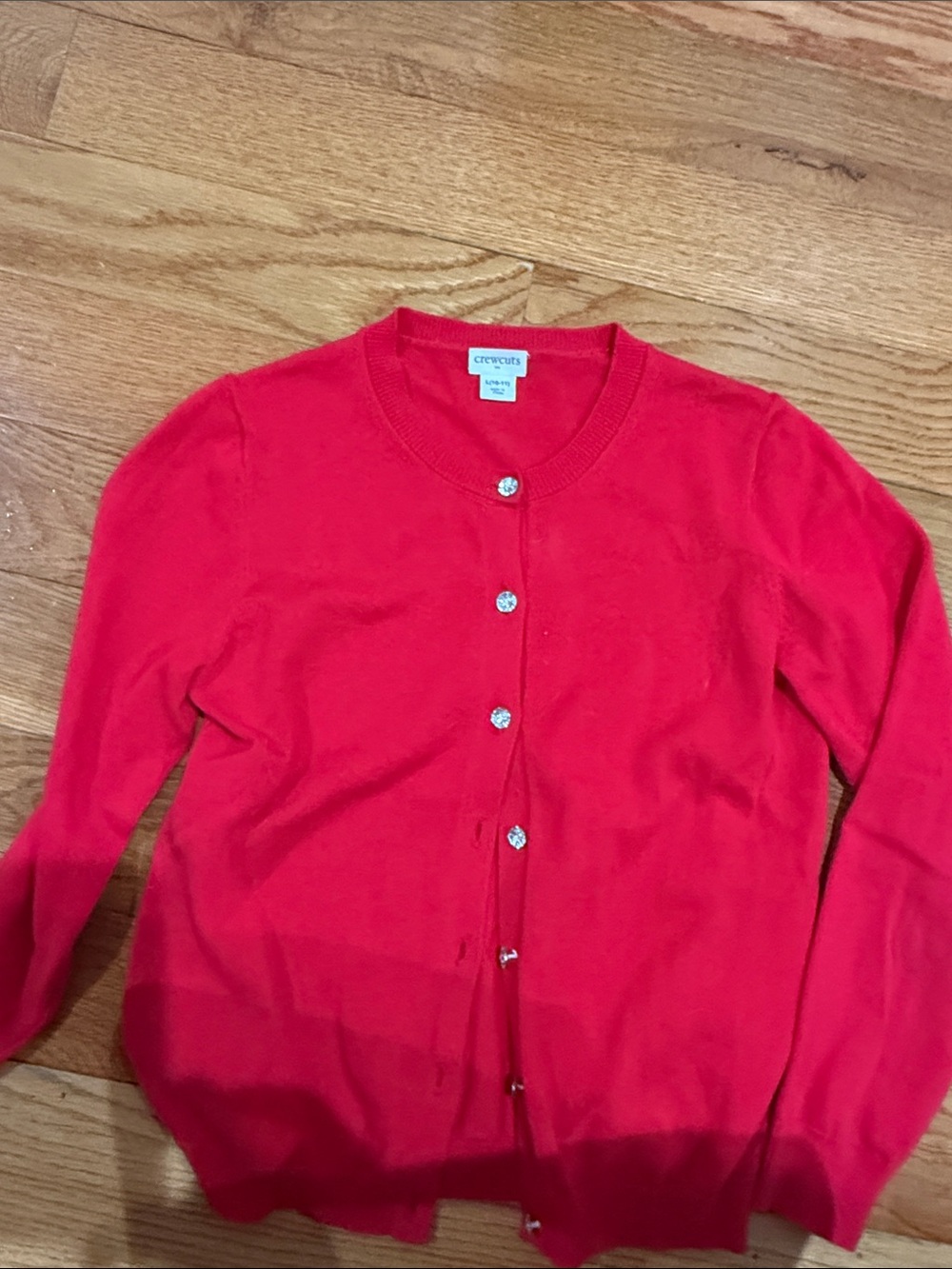 Crewcuts Bright Red Button-Front Crewneck Cardigan
